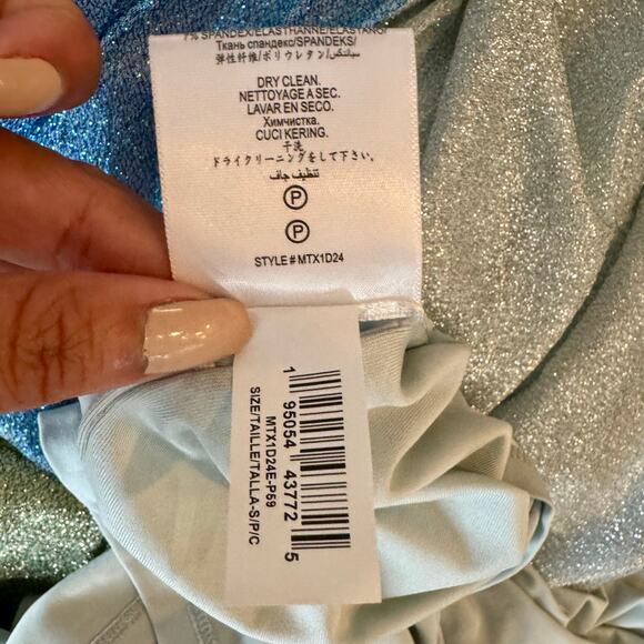 BCBGMAXAZRIA Women's One Shoulder Multi Color Gown Dress size Small Prom Formal - Picture 15 of 16